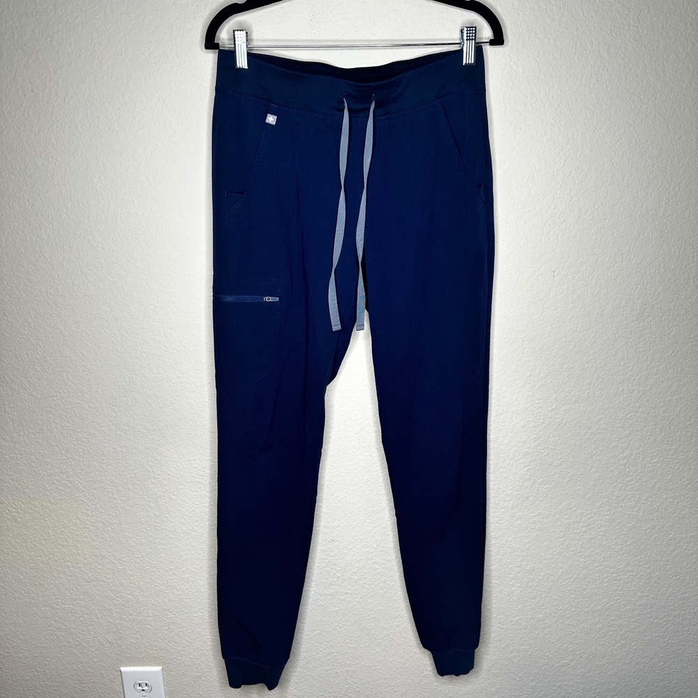 FIGS Zamora Jogger Scrub Pants Navy Blue Technical Collection  Small Tall
